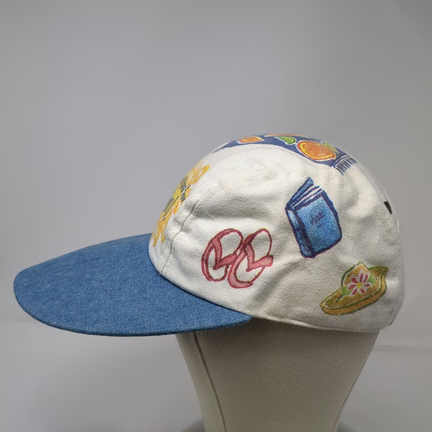 Relevant Headwear Snapback White One Size Summer Sun Graphic Denim Brim USA Hat