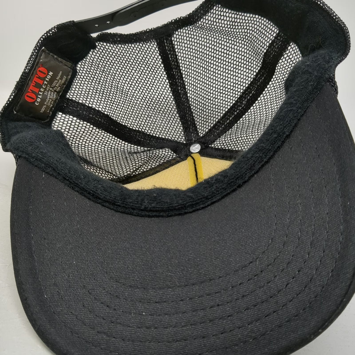 Otto Trucker Hat Black One Size Tylor and the Train Robbers Band Mesh Foam Rope