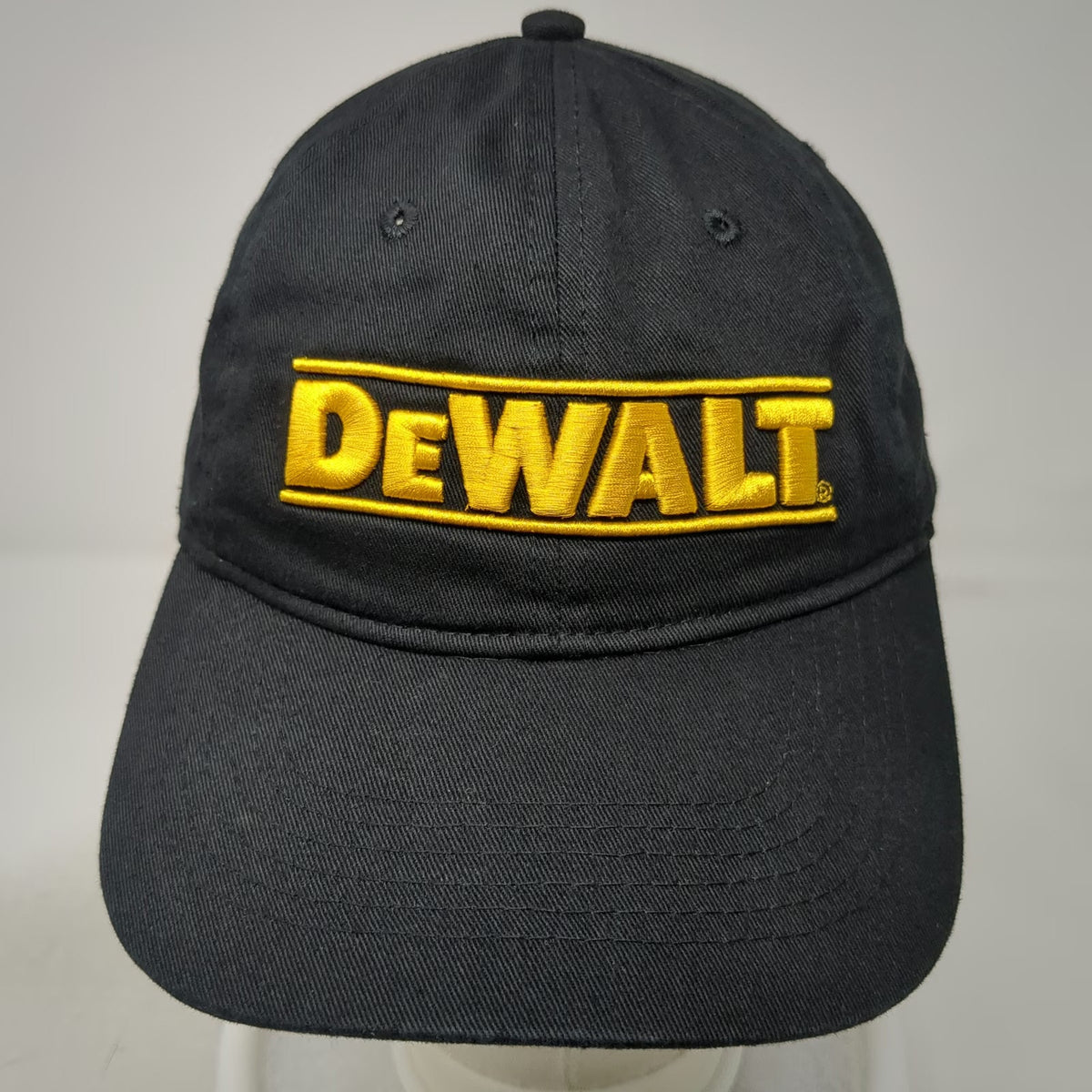 DeWalt Baseball Cap Black One Size Guaranteed Tough Cotton Slideback Hat