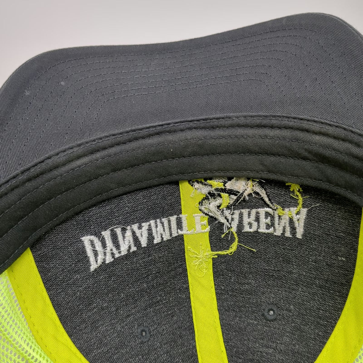 Richardson Trucker Hat Gray One Size Dynamite Arena Bull Logo Yellow Mesh Back