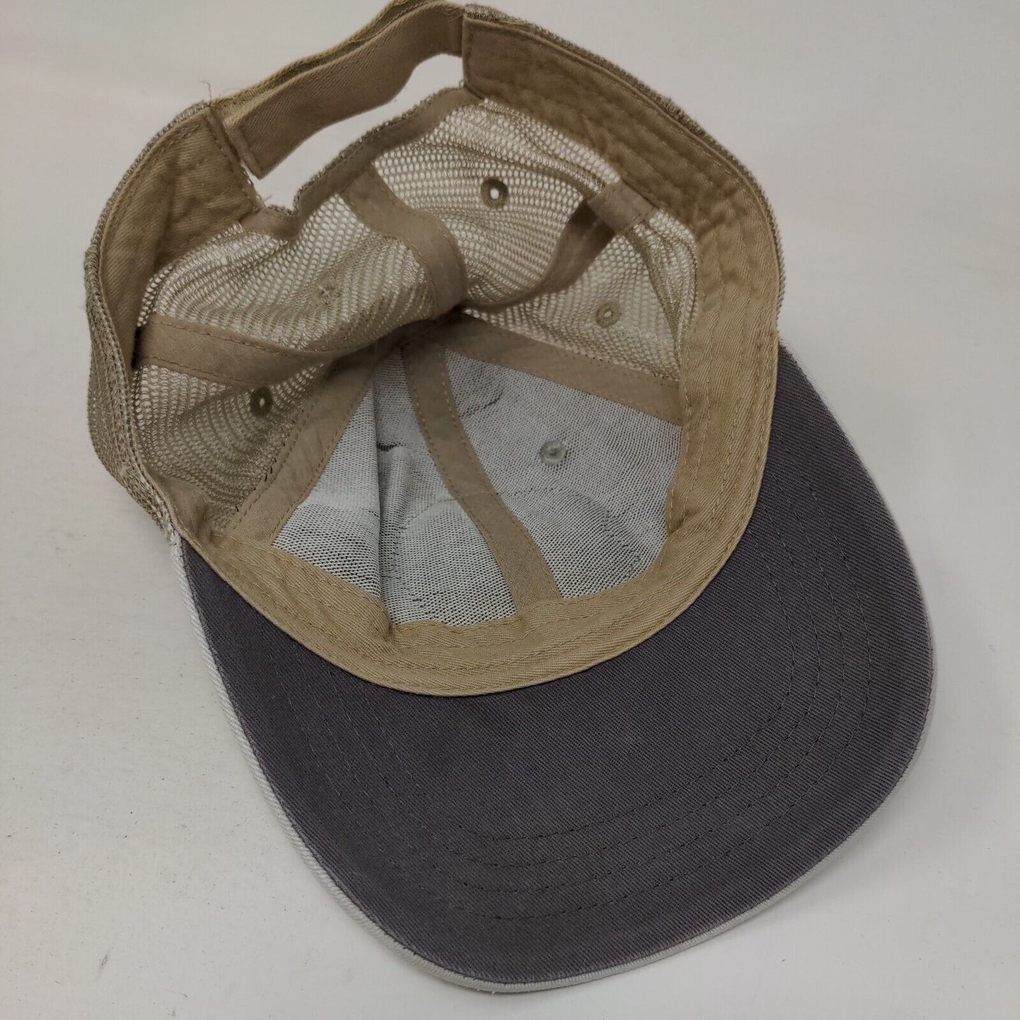 Guy Harvey Fish Patch Strapback Mesh Back Trucker Hat Tan One Size