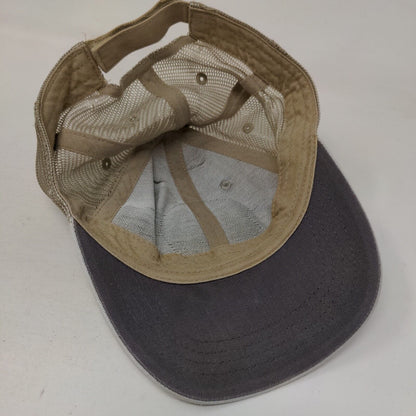 Guy Harvey Fish Patch Strapback Mesh Back Trucker Hat Tan One Size