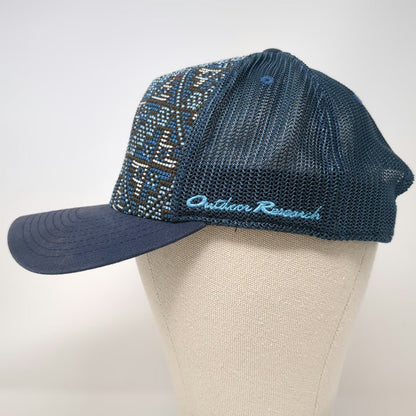 Outdoor Research Trucker Hat Blue One Size Woven Pattern Mesh Back Snapback