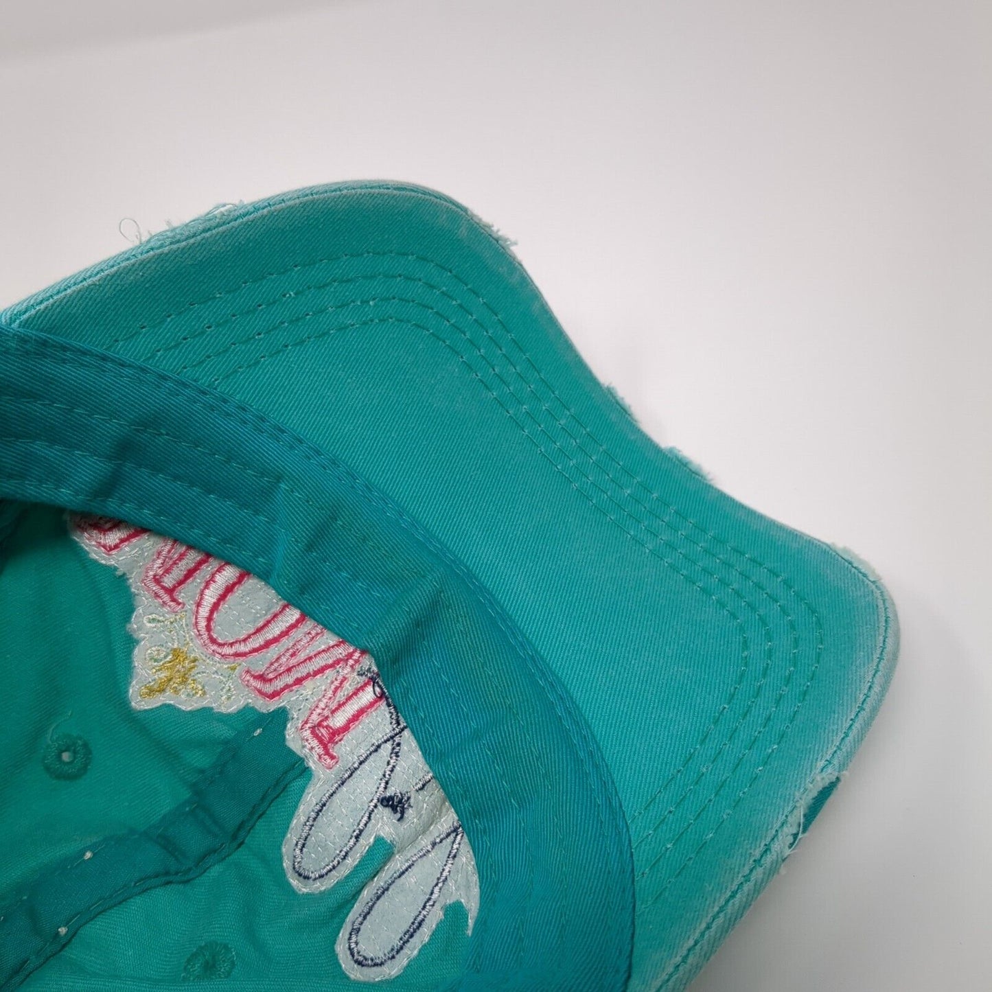 Mom Life Strapback Hat Bluish-Green OS Adjustable Distressed KB Ethos Vintage