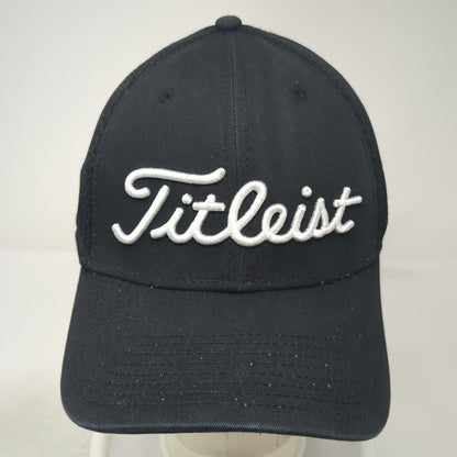 Titleist Baseball Cap Black L Mesh Back Pro V1 FootJoy FJ Stretch Fit Hat