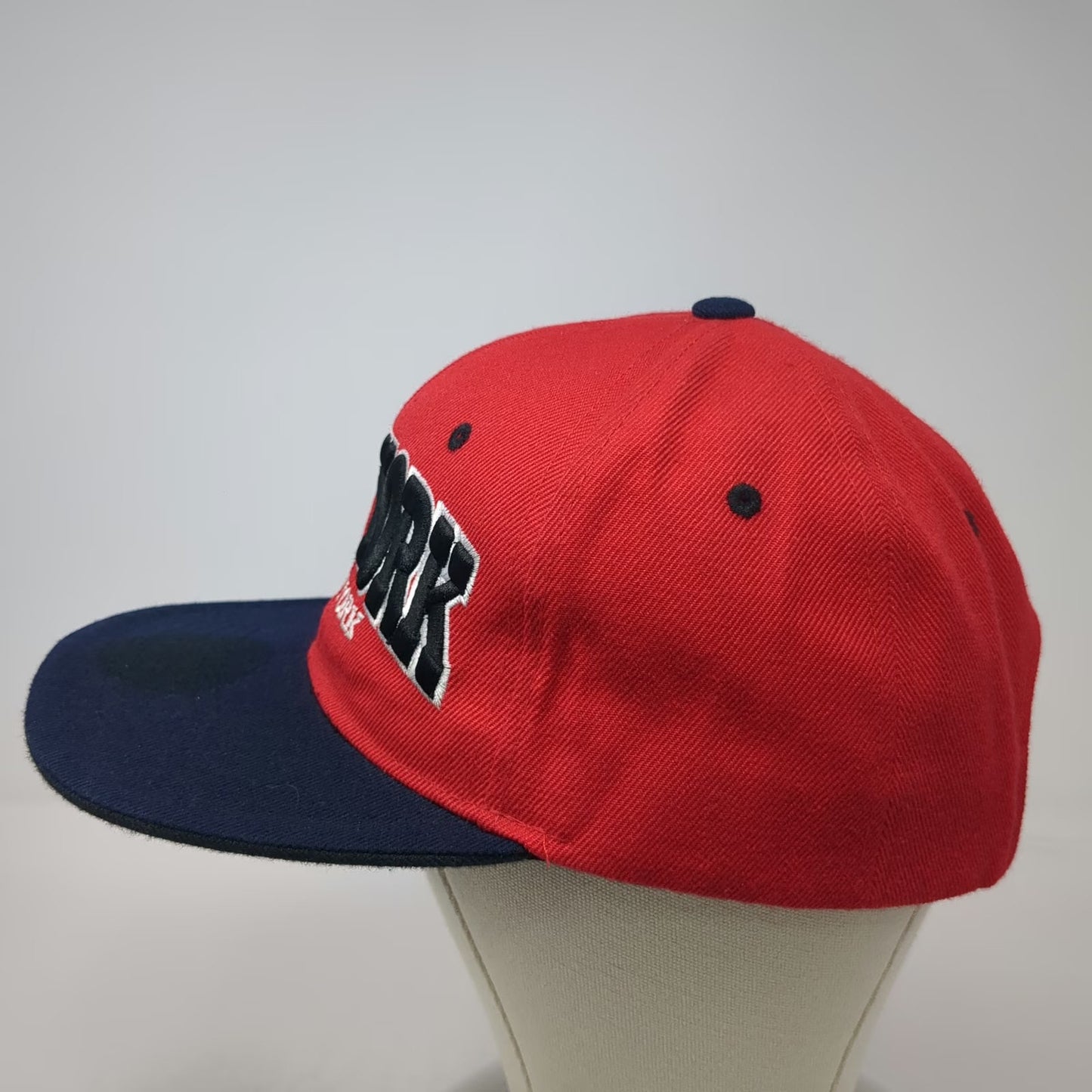 Kipa Snapback Hat Red Blue One Size New York Embroidered Flat Brim Two Tone