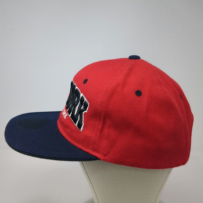 Kipa Snapback Hat Red Blue One Size New York Embroidered Flat Brim Two Tone