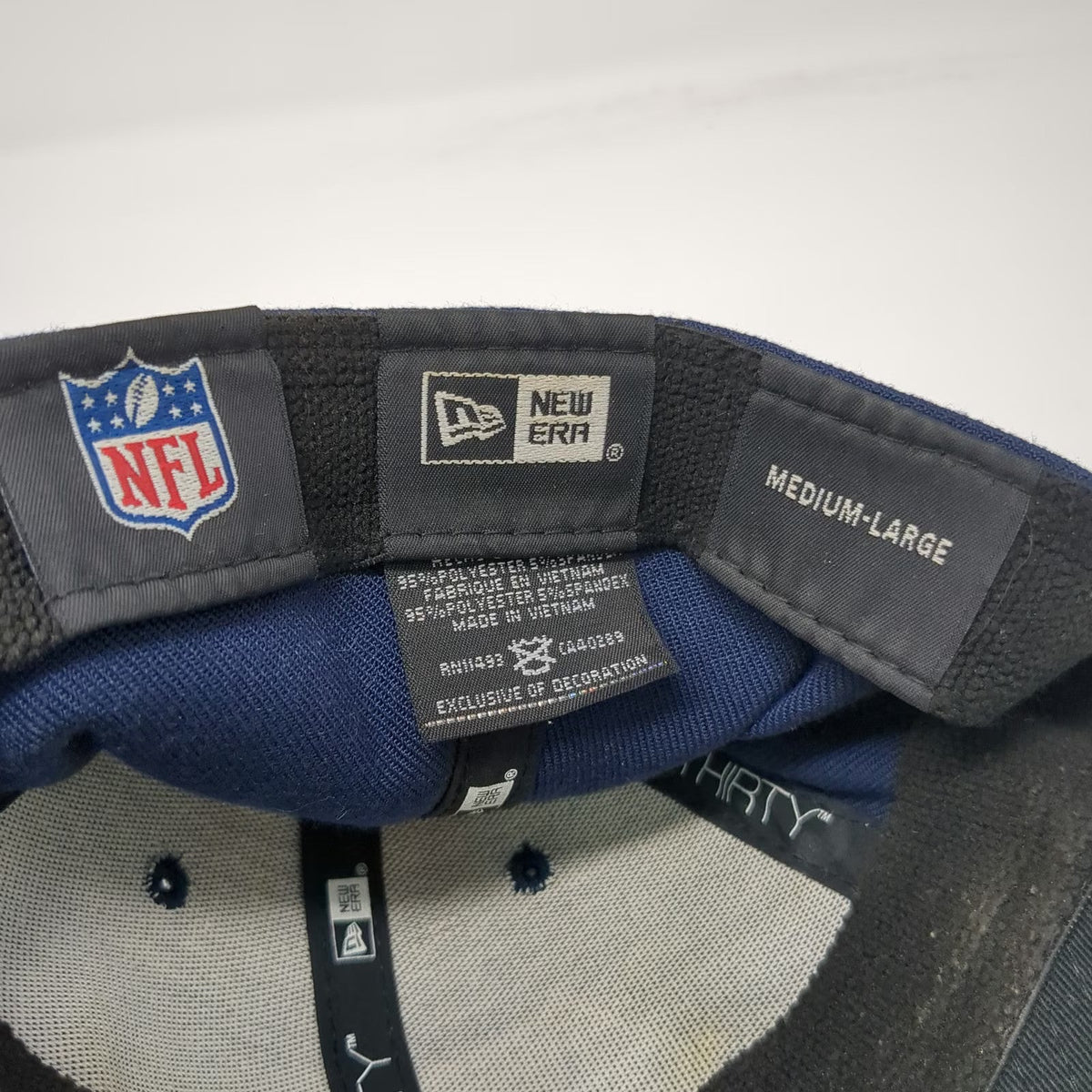 New Era NFL Seattle Seahawks Hat Blue Green L Cap 39THIRTY Stretch Fit Team Logo