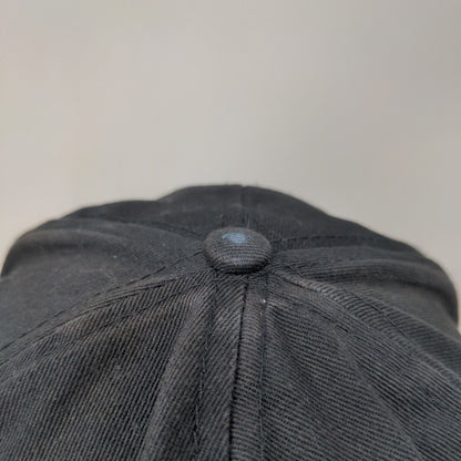 Centerplate Strapback Hat Black One Size Adjustable Embroidered 6 Panel
