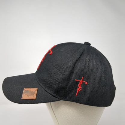 Faith Snapback Hat Black OSFA Adjustable Embroidered Patriotic 6 Panel
