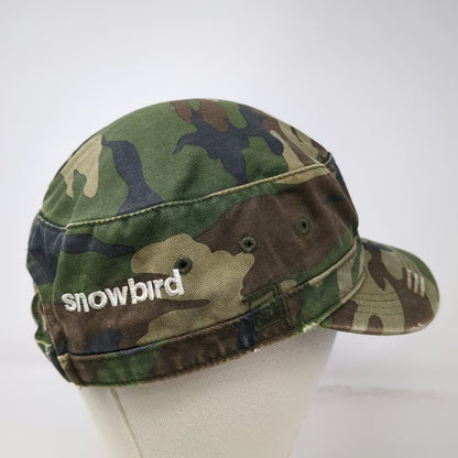 District Threads Army Cap Green One Size Camo Snowbird Ski Resort Distressed Hat