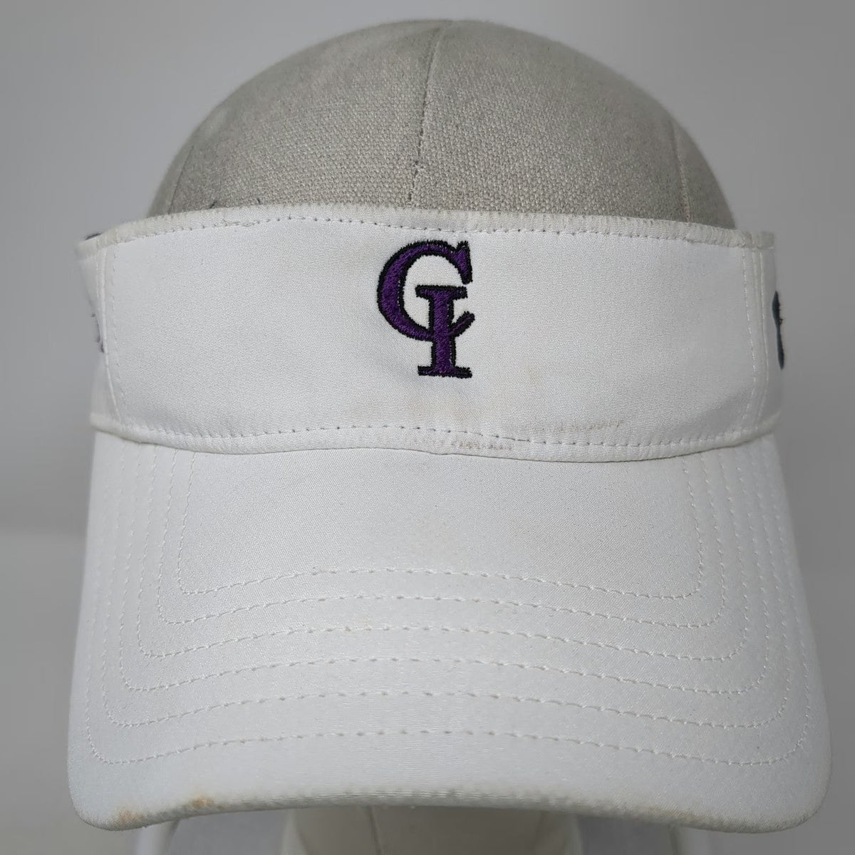Under Armour Visor White One Size Purple Softball Logo Strapback Athletic Hat