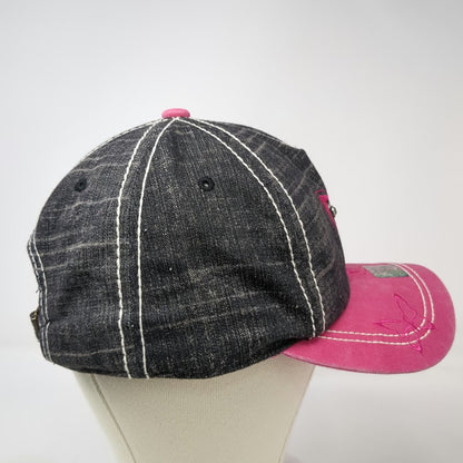 Pit Bull 5 Panel Black Pink Hat Butterfly Embroidery Rhinestones One Size Stitch