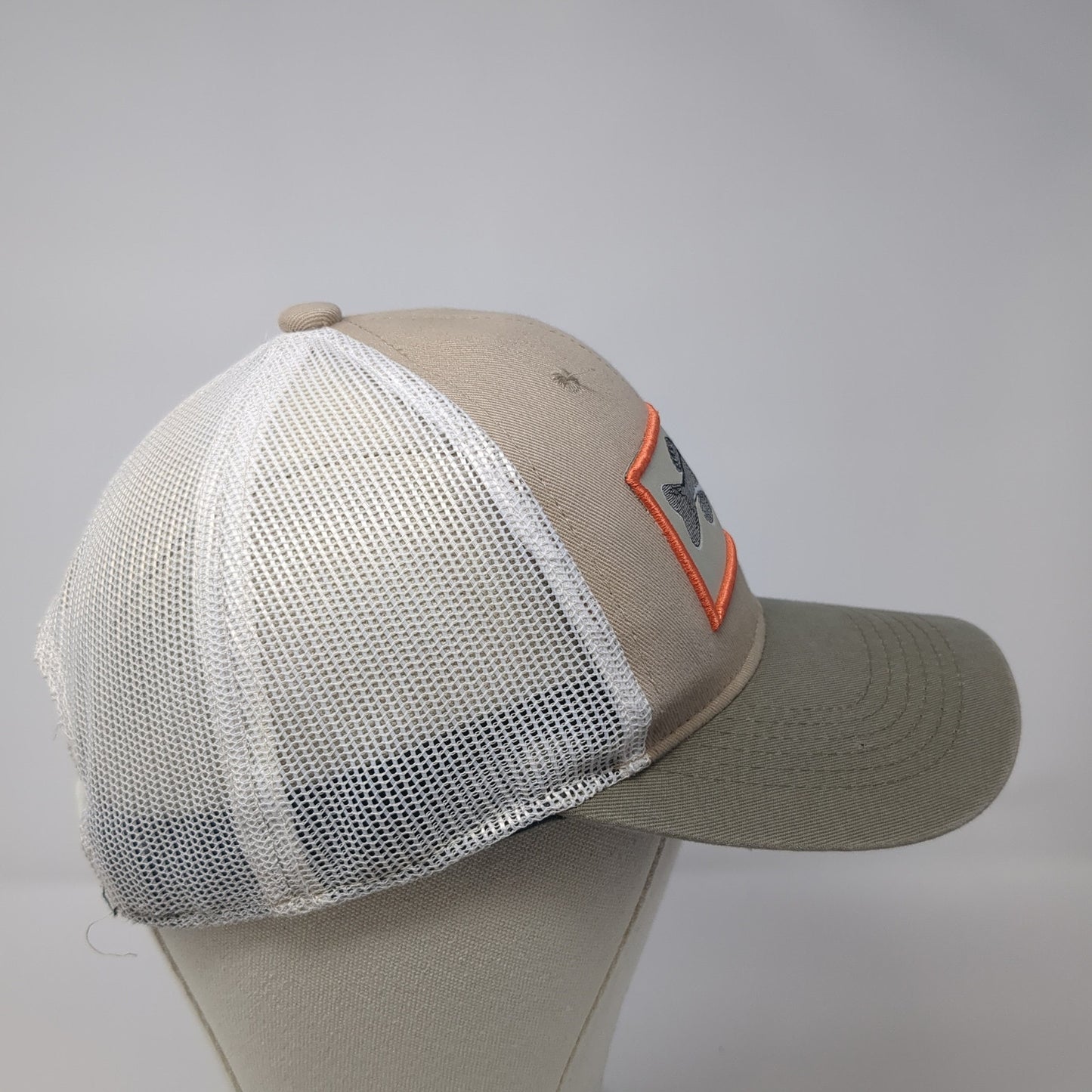 Fish Patch Snapback Trucker Hat Brown One Size Mesh Back Outdoor Cap