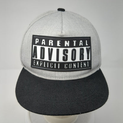 Parental Advisory Explicit Content Snapback Hat Gray OSFA Damp Lush Logo 3D