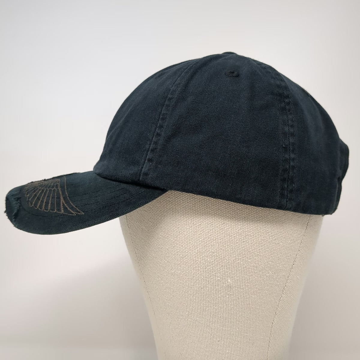 The Duck Company Red Fish Lake Lodge Skull Wing Black Baseball Cap One Size Hat