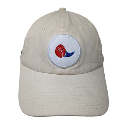 Rose Logo Patch Slideback Hat Tan One Size Adjustable True 6 Panel