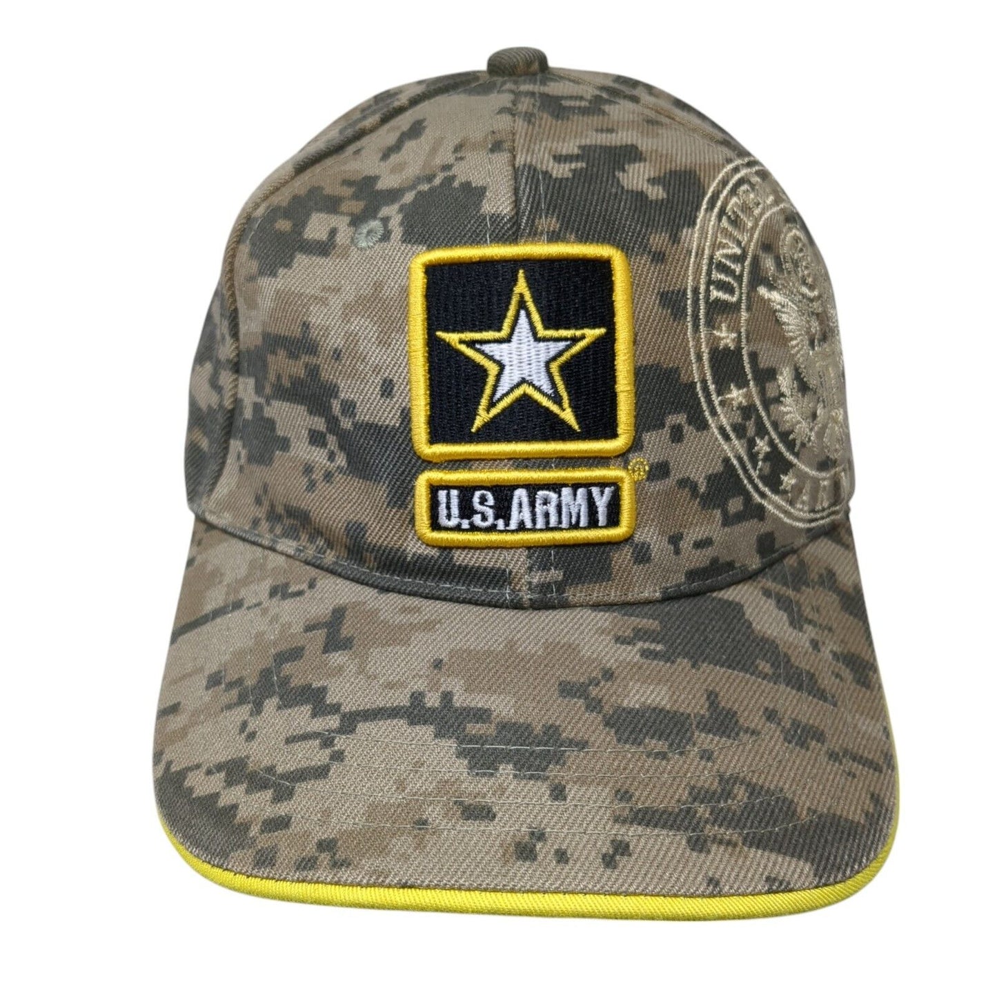 US Army Strapback Hat Camouflage One Size Adjustable Embroidered Patriotic