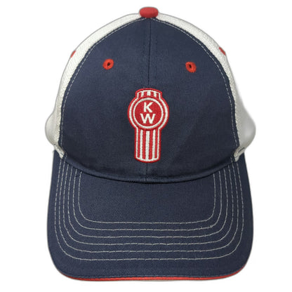 Kenworth Baseball Cap Blue White Red One Size Mesh Back Logo Strapback Truck Hat