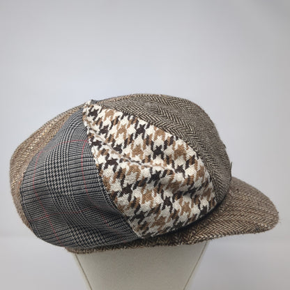 Cappelli Newsboy Hat Multicolor One Size Houndstooth Chevron Acadamia Wool Blend