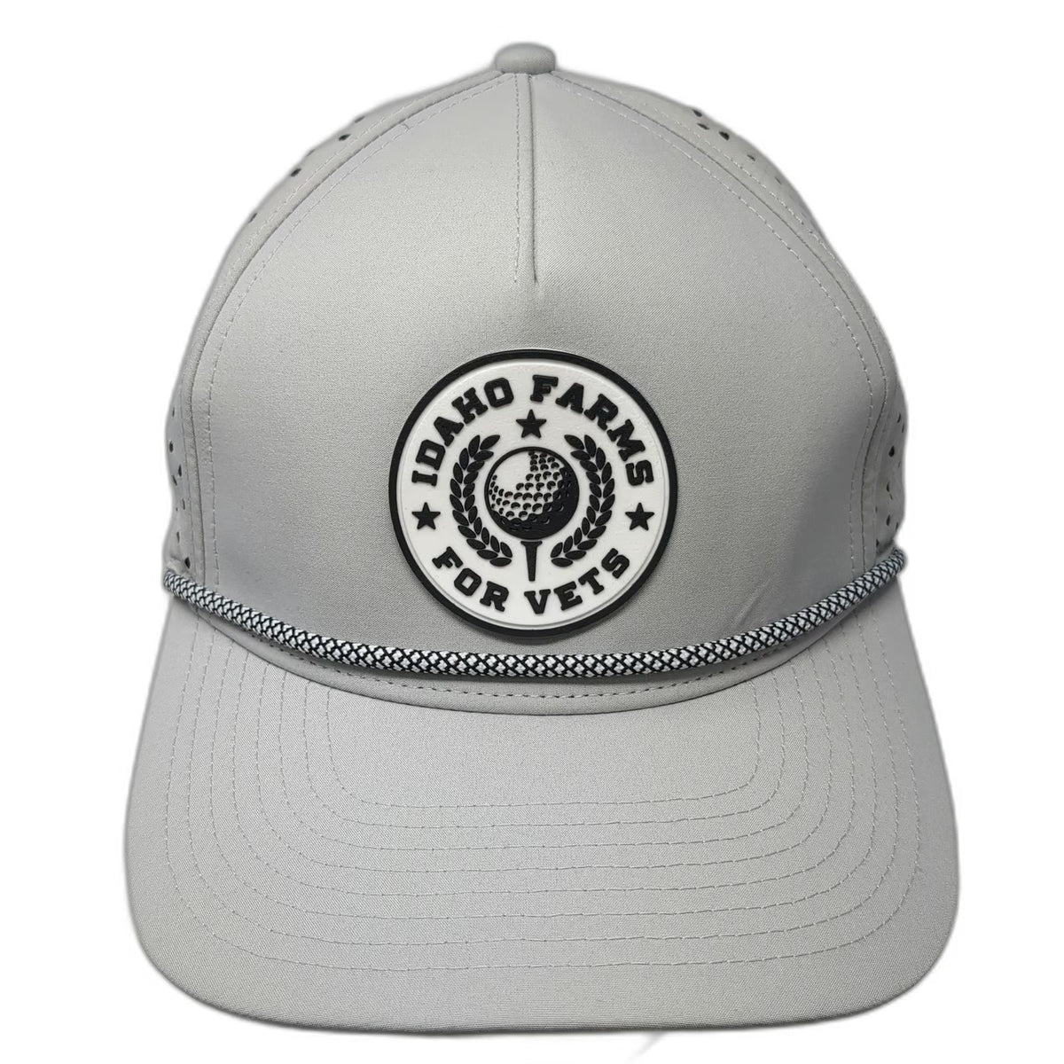 Billest Trucker Hat Gray One Size Rope Snapback Laser Cut Idaho Farms Vets Golf