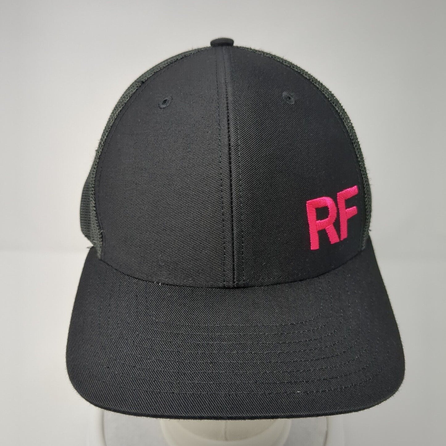 RF Snapback Trucker Hat Black One Size Adjustable Mesh Back Richardson