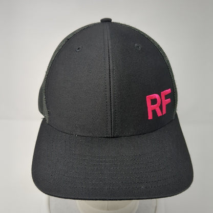 RF Snapback Trucker Hat Black One Size Adjustable Mesh Back Richardson