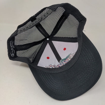 Miracle Snapback Mesh Back Trucker Hat Black OSFM Palm Tree Colorblock