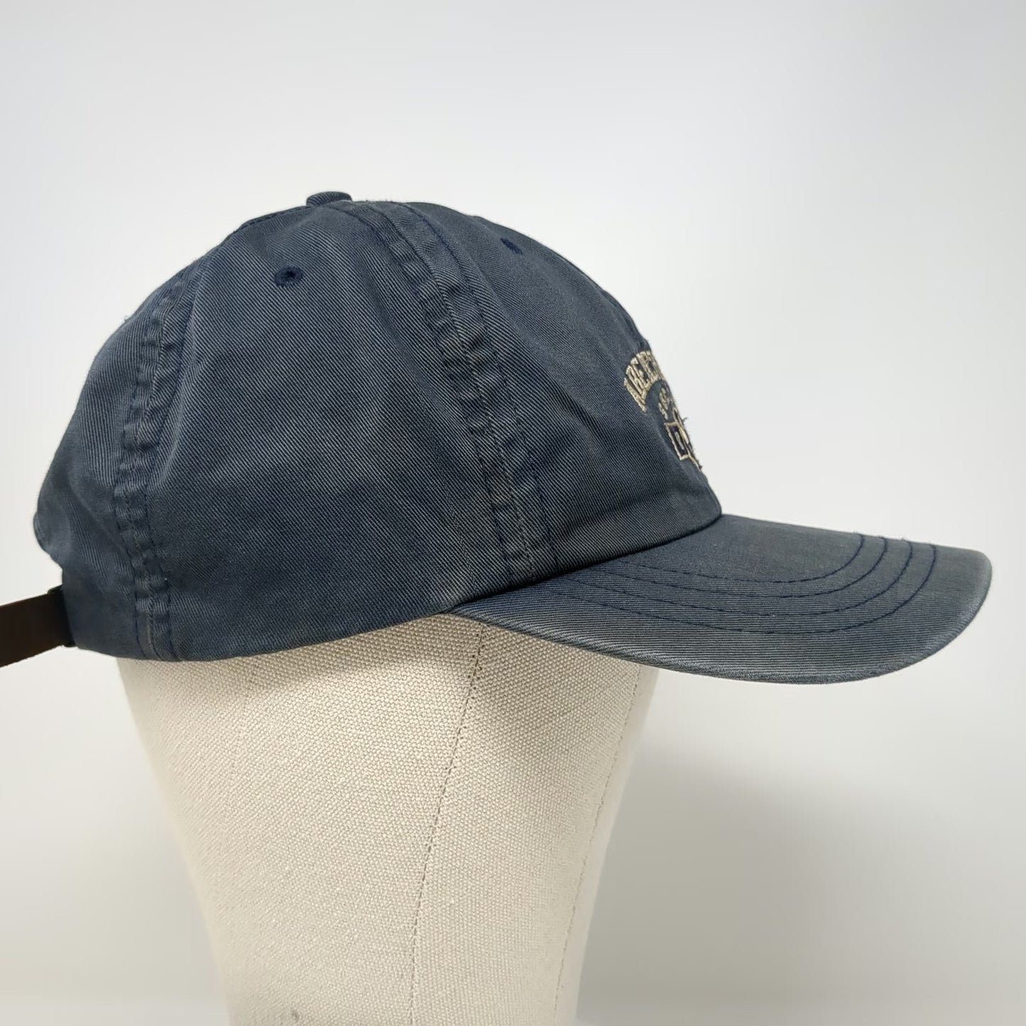 Abercrombie & Fitch Baseball Cap Blue Gold One Size Leather Strapback USA Hat