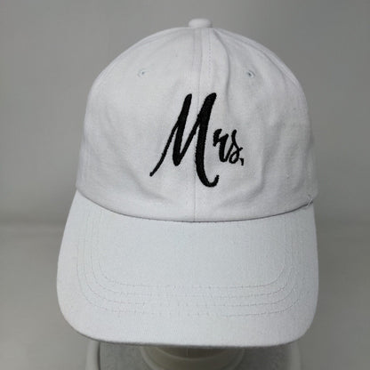 Mrs. Slideback Hat White One Size Adjustable Embroidered Vented Holes Cotton