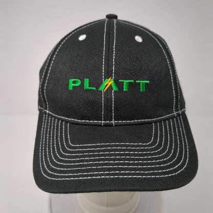 Platt Slideback Hat Black One Size Adjustable Embroidered 6 Panel