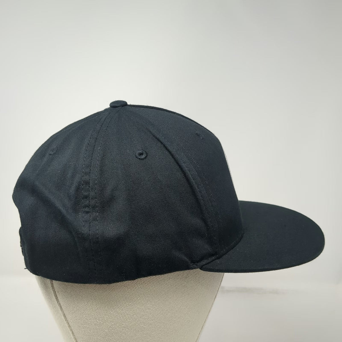 Richardson 5 Panel Black One Size Snapback PACTEC Logo Patch Flat Bill Cap Hat