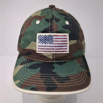 USA Flag Patch Slideback Hat Camo One Size Adjustable Signatures