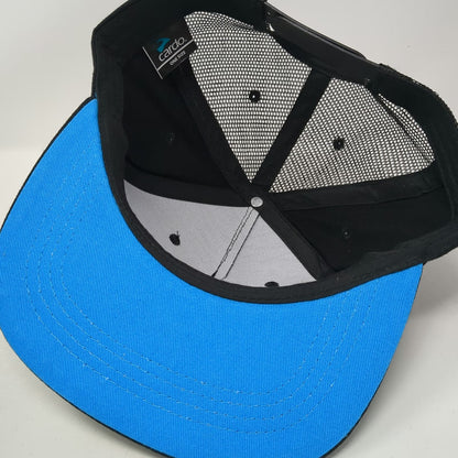 Cardo Trucker Hat Black One Size Snapback Mesh Cardo Systems Logo Flat Brim