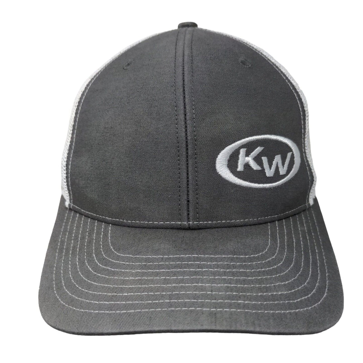 KW Snapback Mesh Back Trucker Hat Gray One Size Embroidered Richardson
