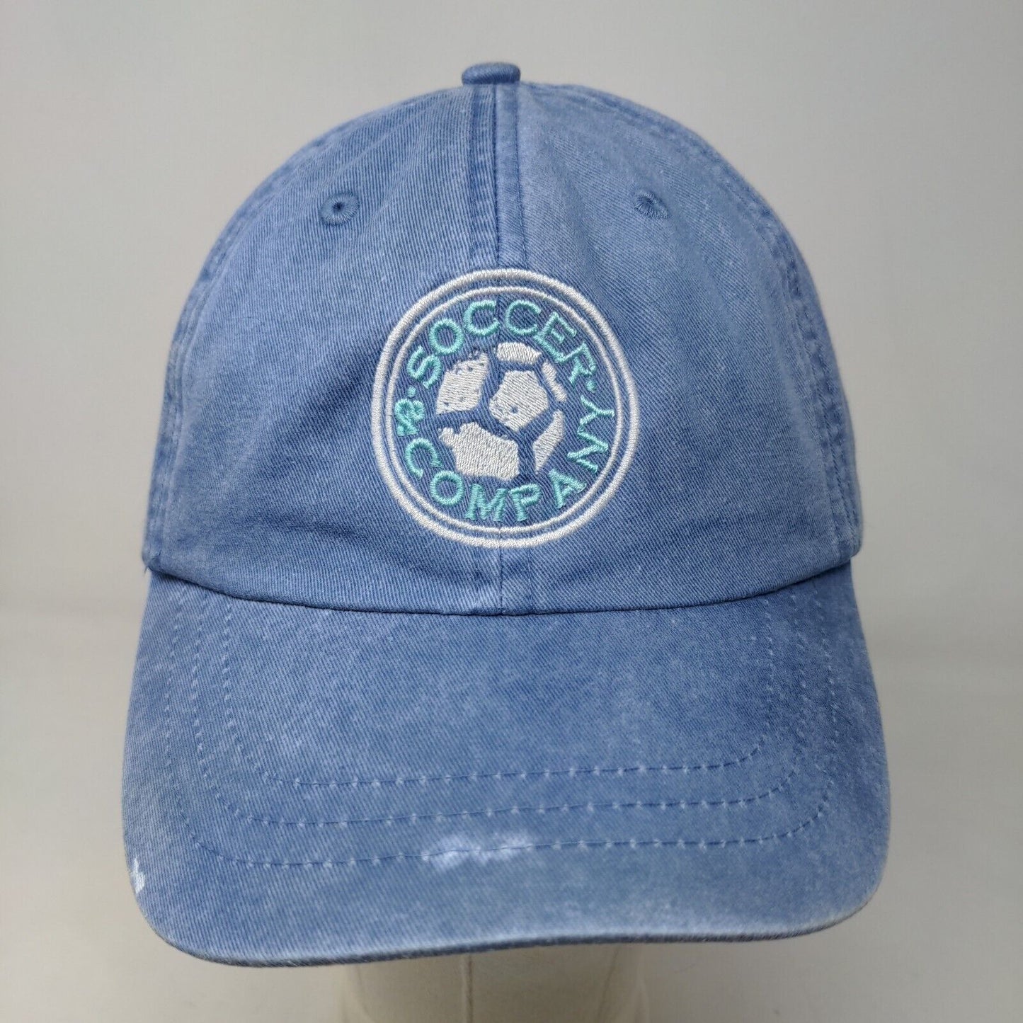 Adams Men's Slideback Hat Blue Adjustable Embroidered Soccer Company Logo Cotton