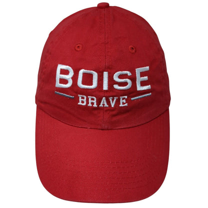 Boise Brave Slideback Hat Red One Size Adjustable Embroidered 6 Panel Cotton