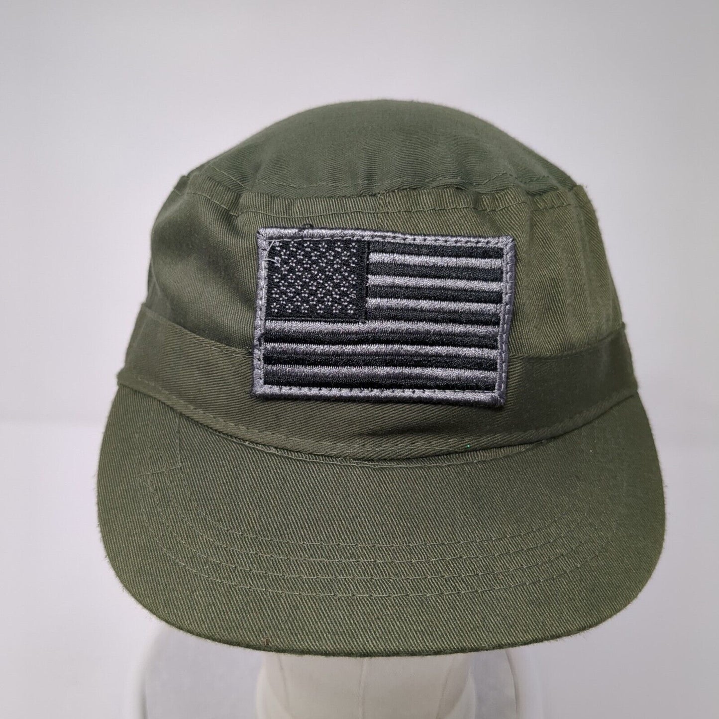 USA Flag Patch Strapback Cadet Army Cap Hat Green One Size Adjustable