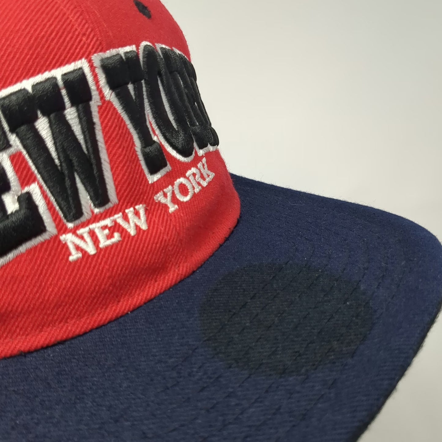 Kipa Snapback Hat Red Blue One Size New York Embroidered Flat Brim Two Tone