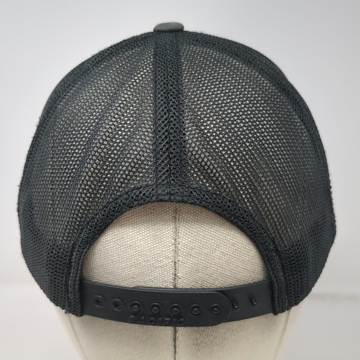 Pacific Headwear Trucker Hat Gray One Size Outlaw Powersports Snapback Gun Mesh