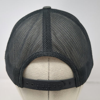 Pacific Headwear Trucker Hat Gray One Size Outlaw Powersports Snapback Gun Mesh