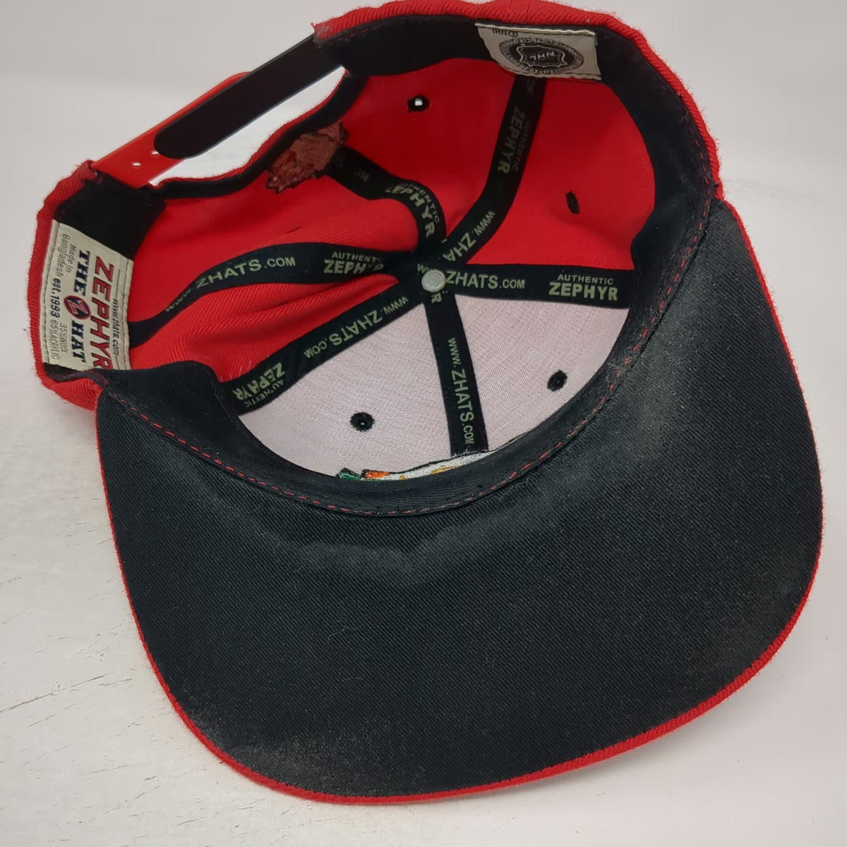 Chicago Blackhawks NHL Zephyr Snapback Red One Size Wool Blend Flat Brim Hat