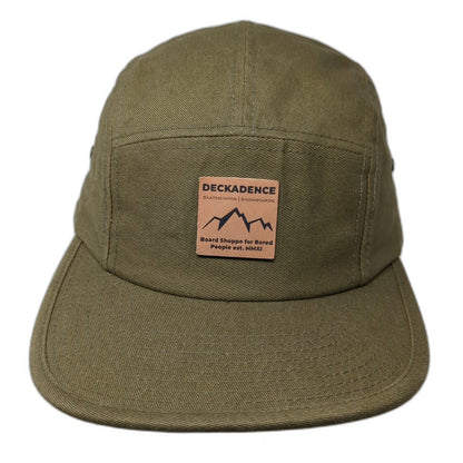 Deckadence 5 Panel Green Hat One Size Strapback Mountain Patch Skate Snowboard
