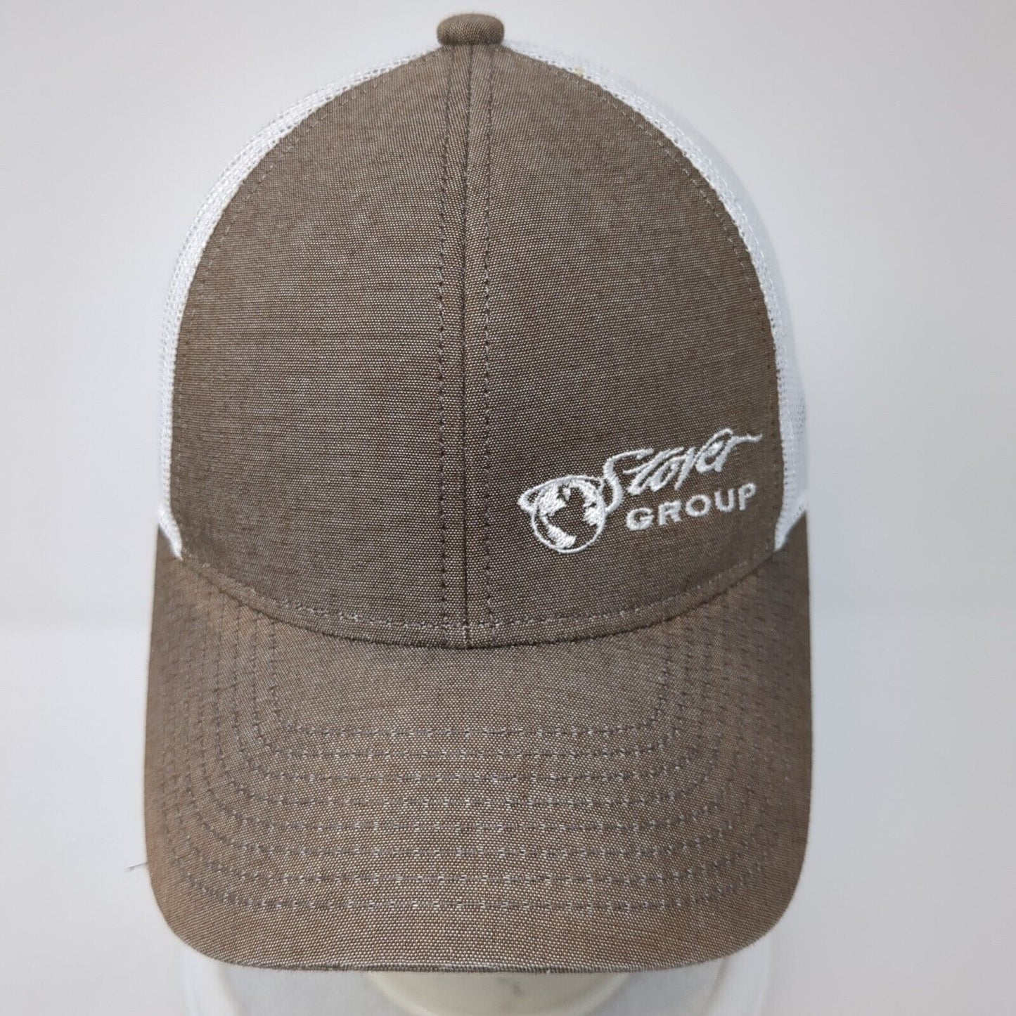 Stover Group Strapback Trucker Hat Brown One Size Adjustable Mesh Outdoor Cap