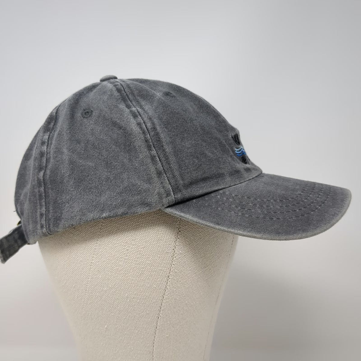Pacific Brim Baseball Cap Gray One Size Hat Wake & Lake Embroidered Slideback