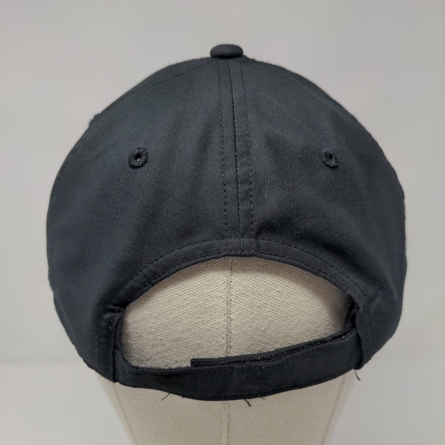 Nike Strapback Golf Hat Black OSFA Adjustable Swoosh Logo 6 Panel Polyester