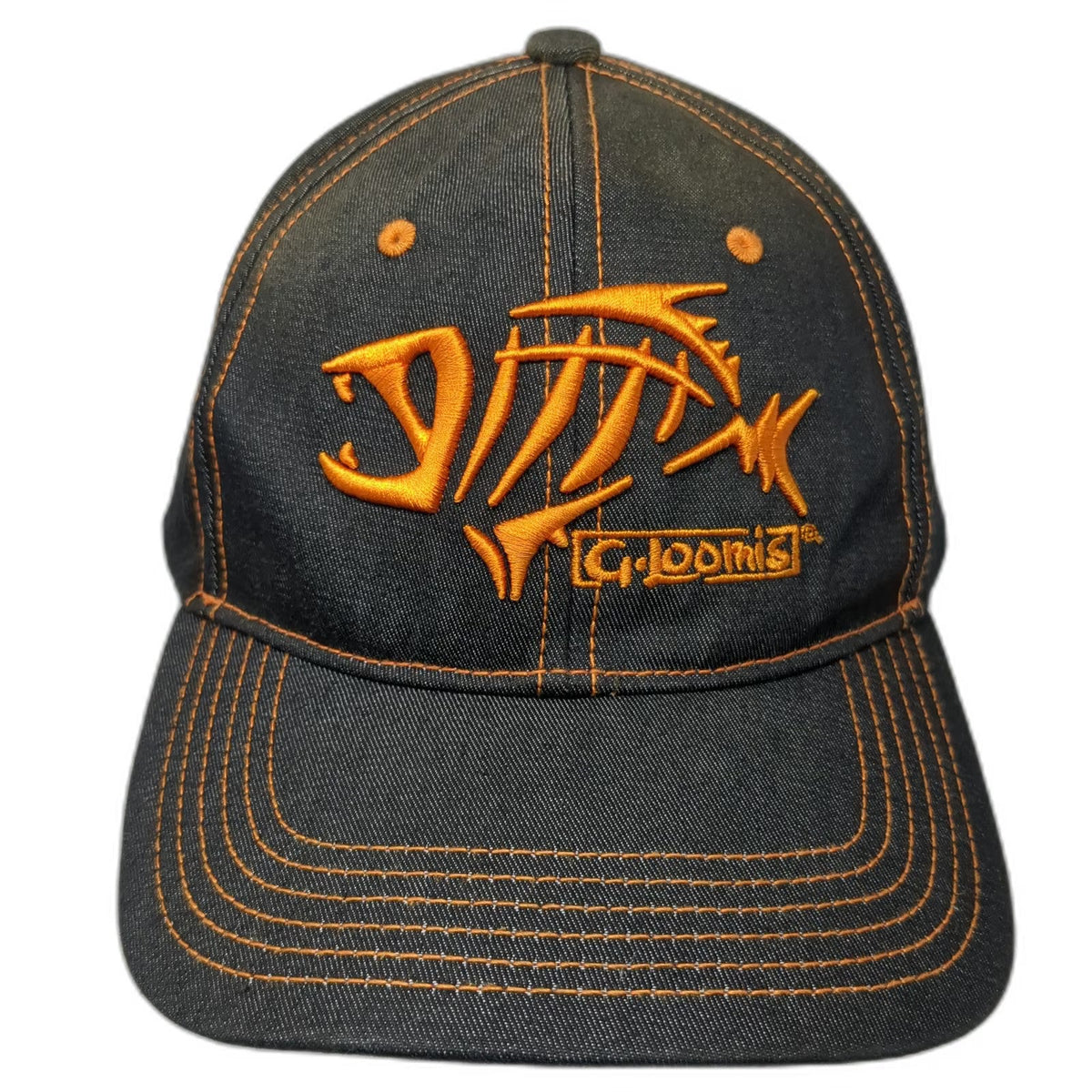 G. Loomis Baseball Cap Black Orange One Size Fish Skeleton Strapback Fishing Hat