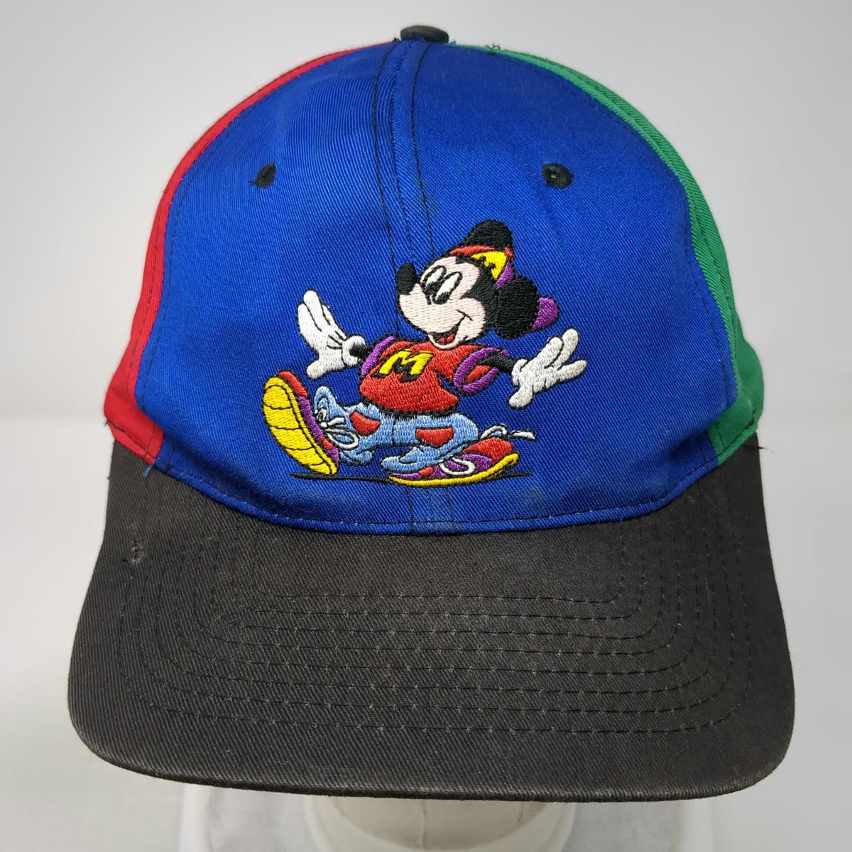 Mickey Unlimited Snapback Blue Red Green Black One Size Hat Mouse Colorblock Art