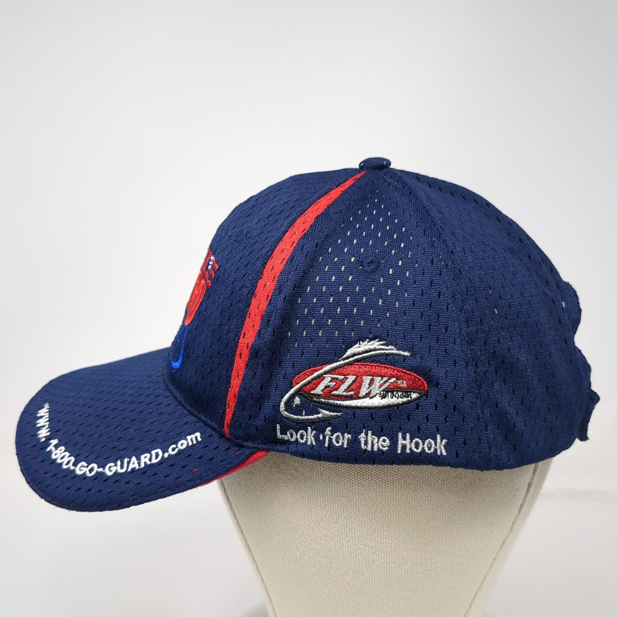 National Guard Fishing FLW Baseball Cap Blue One Size Mesh Strapback US Flag Hat