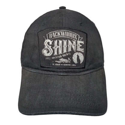 Backwoods Shine Snapback Hat Black One Size Adjustable Solid 6 Panel
